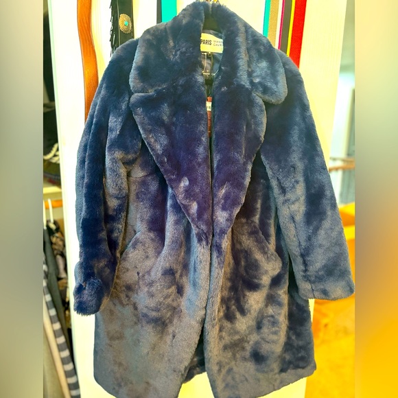 APPARIS x MANSUR GAVRIEL Stella Faux-Fur Coat size Small NWT - Picture 9 of 14